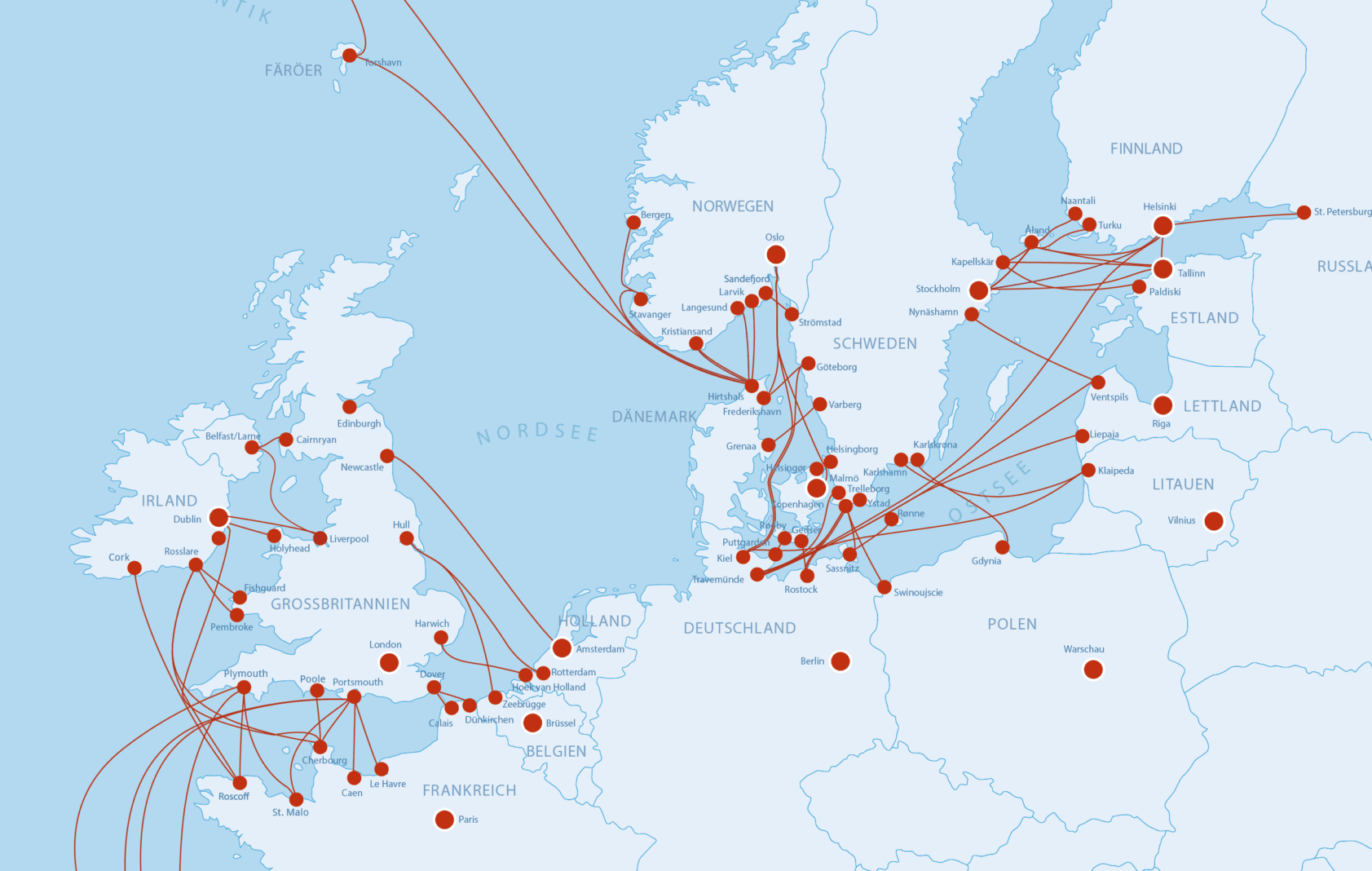 Karte Fähren Nordeuropa Karte Fähren Nordeuropa | Fährkarte