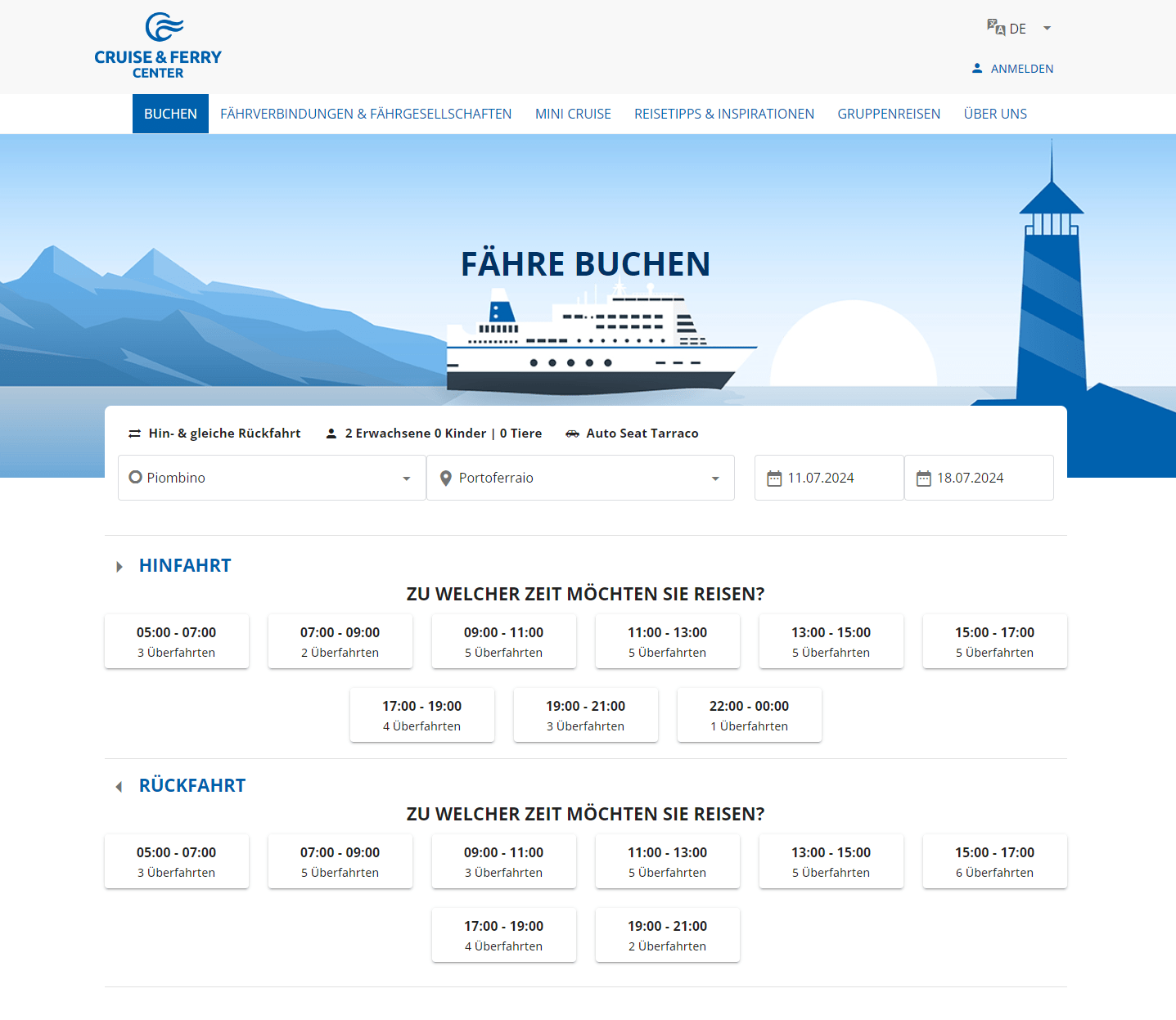 Fahrplan & Preise nach Elba